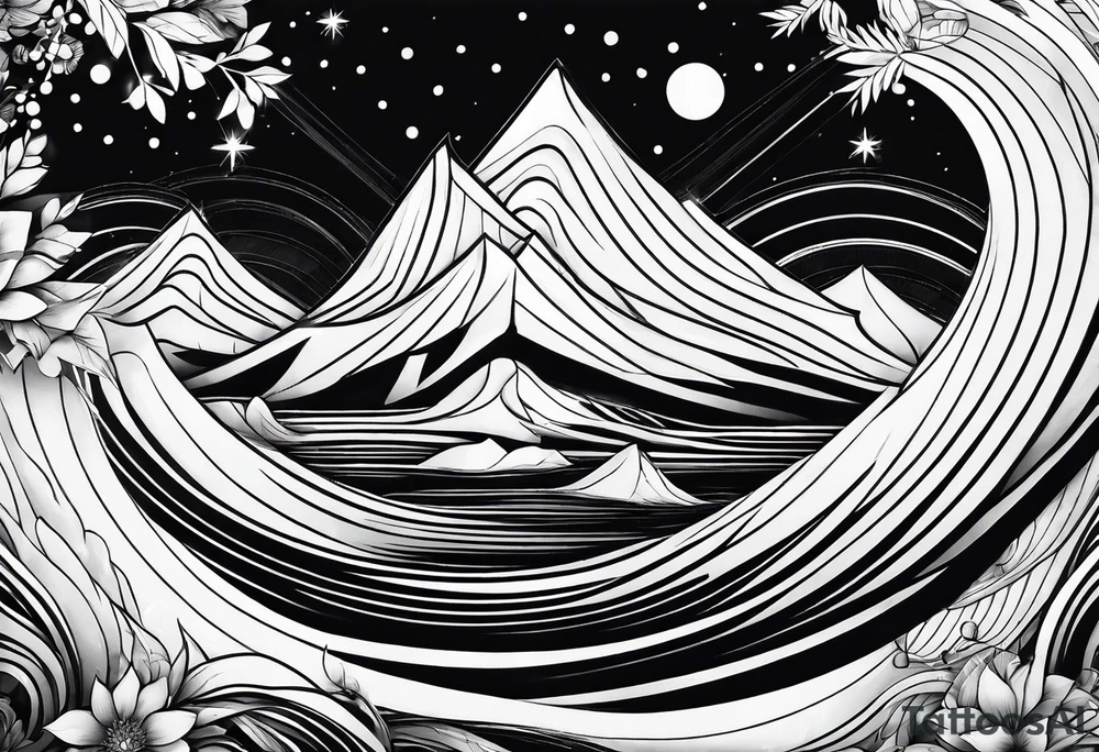 Snow waves tattoo idea
