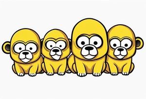 jake the dog from adventure time posed as the three wise monkey symbol tattoo idea