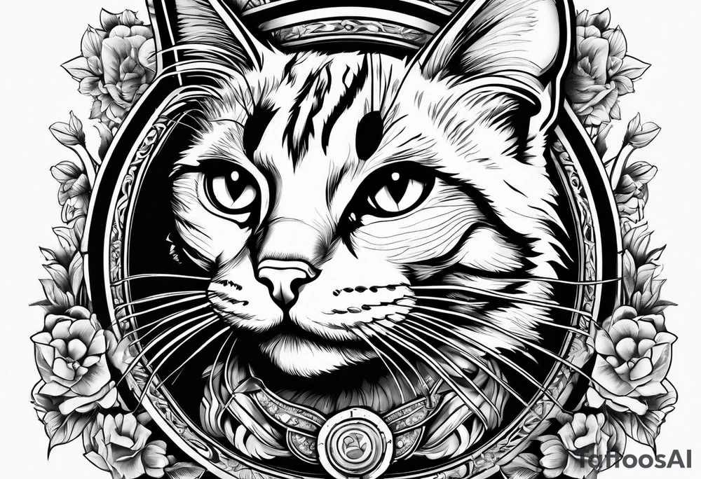 cat with cigar tattoo idea