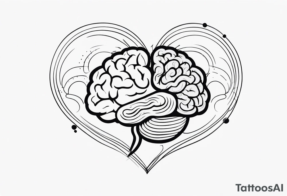 brain and heart fighting tattoo idea