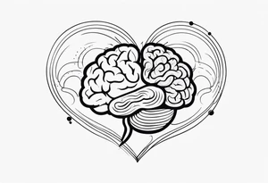brain and heart fighting tattoo idea
