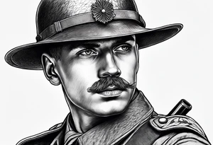 WW1 British soldier with revolver tattoo idea