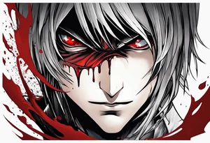 Bleeding tears flow from Alucard's eye in Hellsing tattoo tattoo idea
