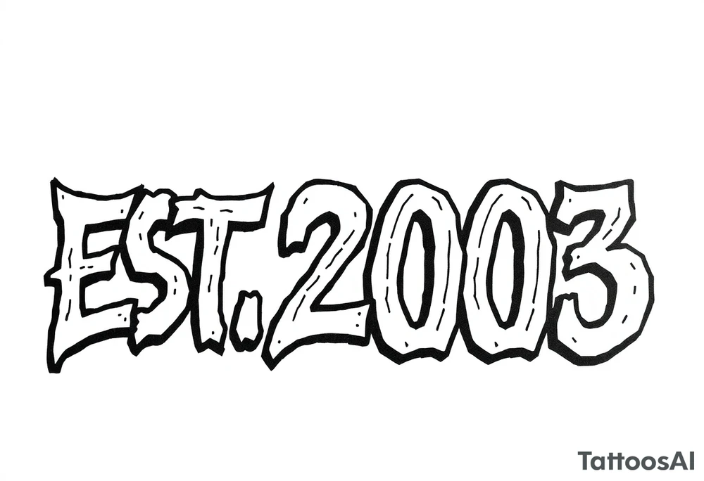 EST.2003 box text graffiti tattoo idea