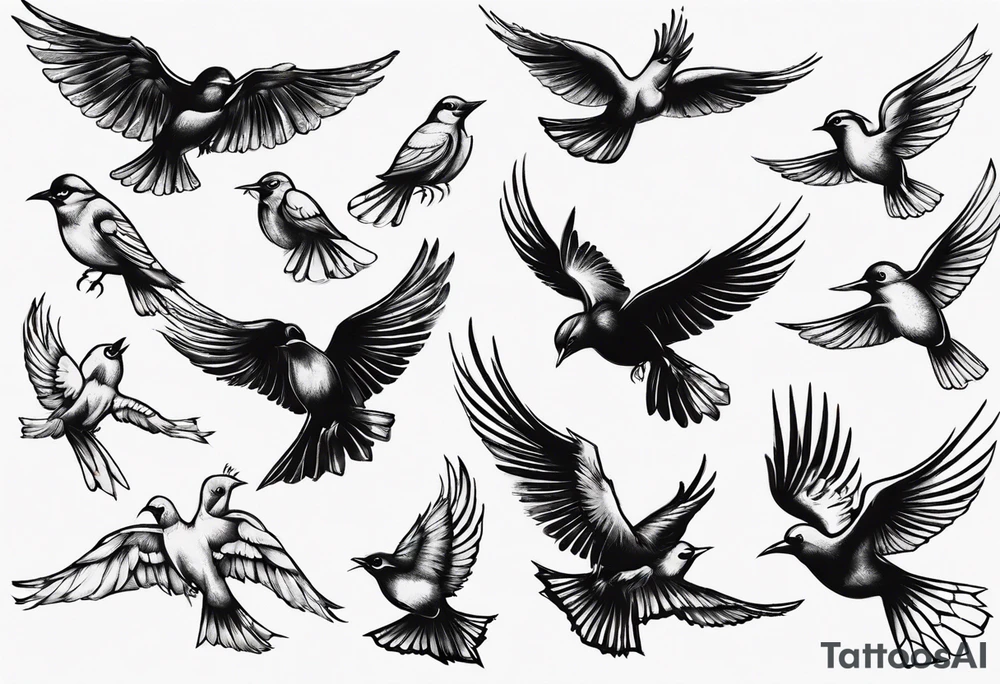 birds in the sky tattoo idea