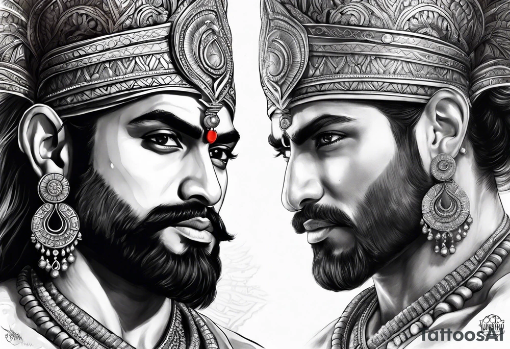 Its a warrior hindu karan tattoo idea
