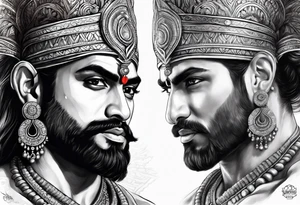 Its a warrior hindu karan tattoo idea