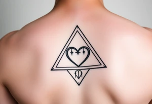 A triangle with a heart in the middle tattoo idea