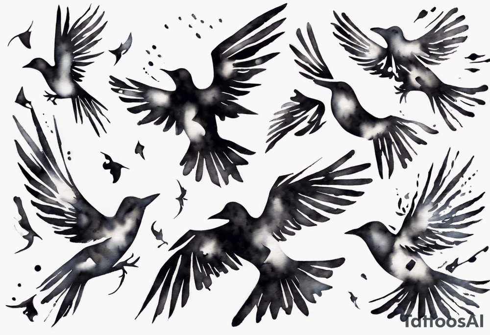 composition with birds flying free, puzzle piece tattoo idea composition with birds flying free, puzzle piece tattoo idea