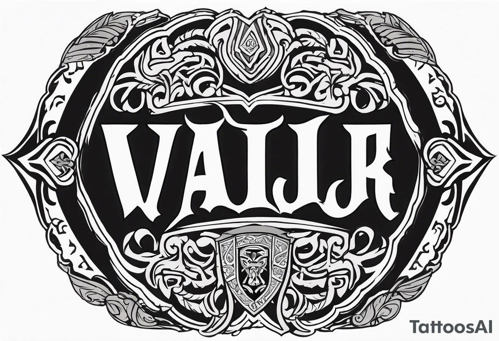 Valhalla round shield dark cloud axe tattoo idea