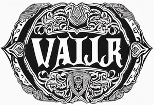 Valhalla round shield dark cloud axe tattoo idea