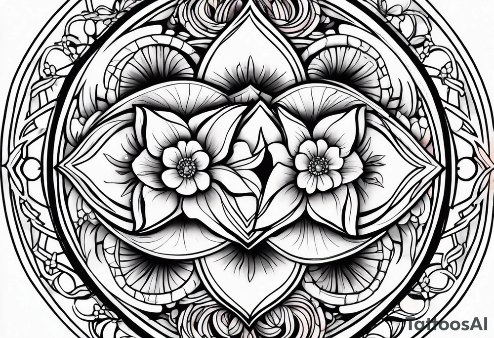 Lunar phases Virgo flowers tattoo idea