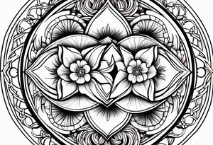Lunar phases Virgo flowers tattoo idea