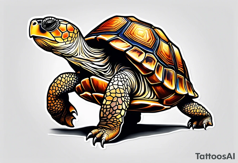 tortoise shell on knee cap tattoo idea