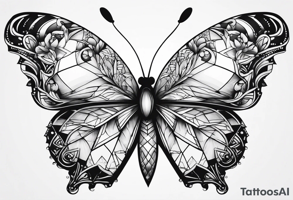 Borboleta com olho tattoo idea