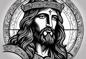 jesus olhando pra cima na cruz tattoo idea