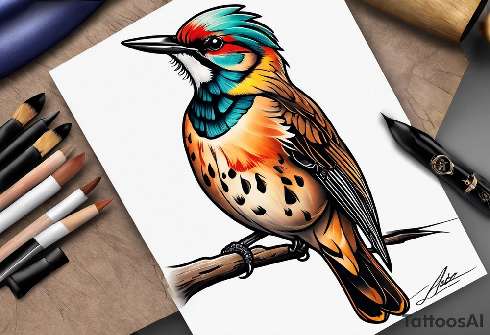 flicker bird tattoo idea