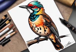 flicker bird tattoo idea