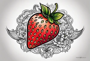 Individual Strawberry tattoo idea