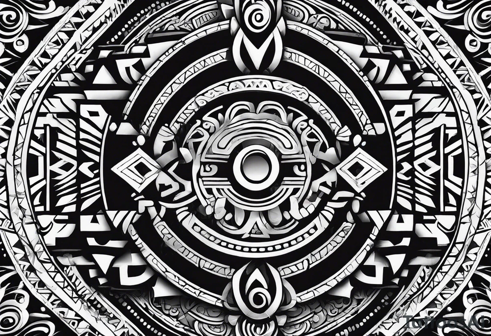 Simple Aztec tribal for left shoulder tattoo idea