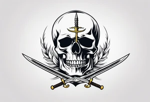 Skull and sword tattoo idea