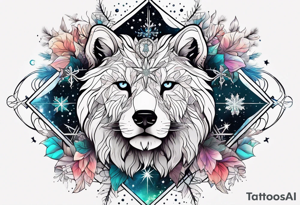 Constellation, animal, snowflake tattoo idea