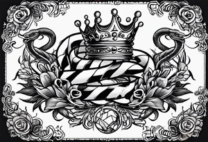 crown transforming into snakes tattoo idea