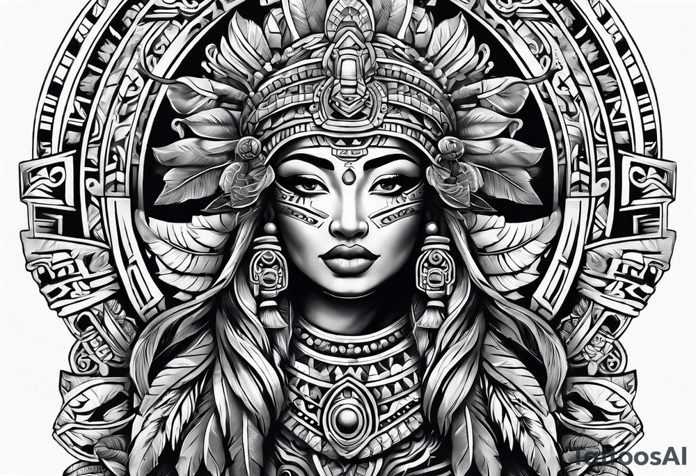 mayan sleeve tattoo idea