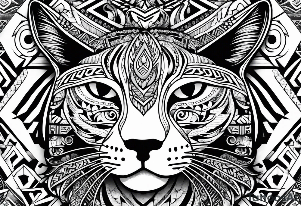maori and a cat tattoo idea