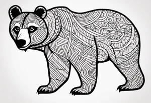 traditional style grizzle bear tattoo idea