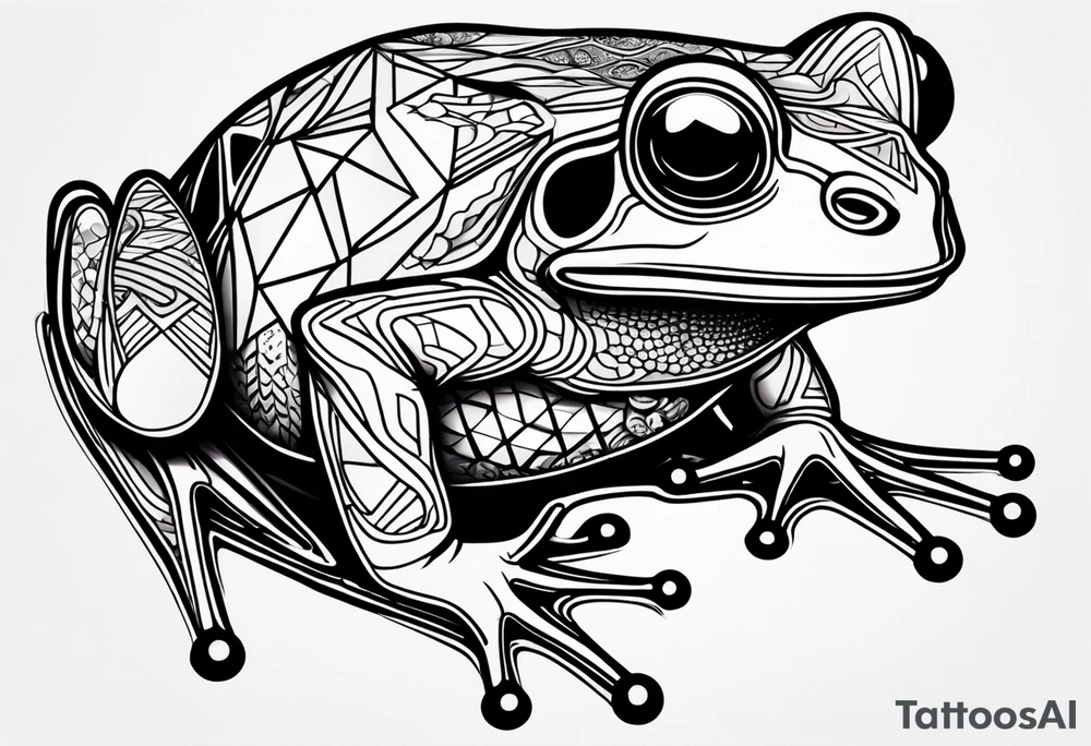 a psychedelic frog tattoo idea