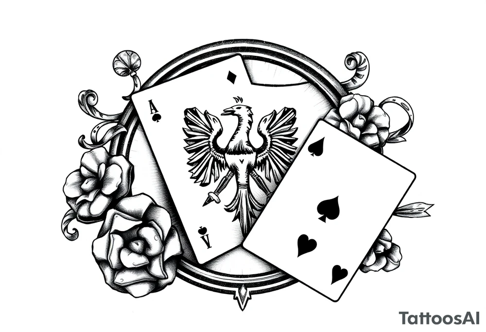 Poland symbol and poker cards Add casino money to it. tattoo idea