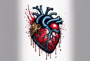 Anatomical Heart, bleeding, stitched tattoo idea
