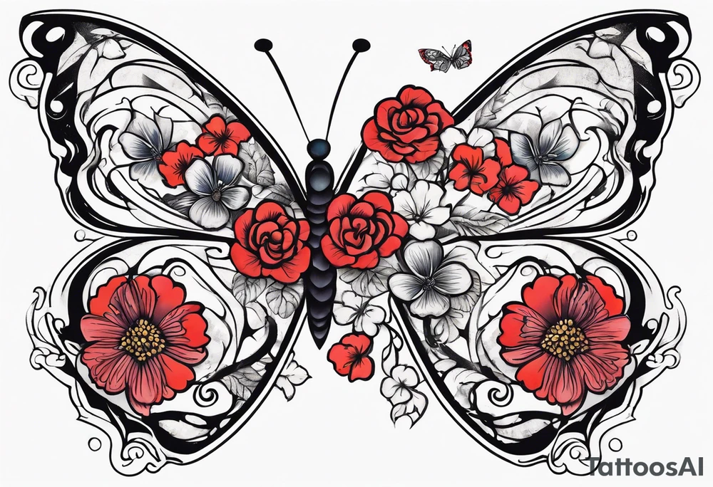heart and butterfly tattoo idea
