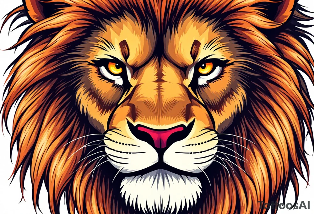 powerful majestic lion, close-up tattoo idea