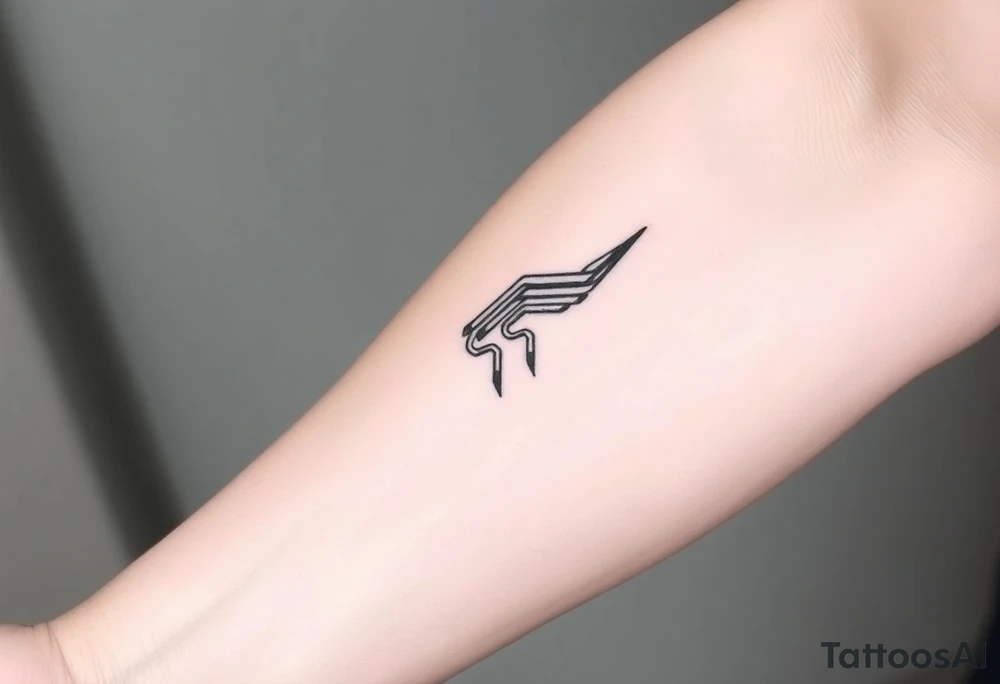 vertical System of thin pipes that transitions gradually from the end into thick, widespread veins of forearm tattoo idea