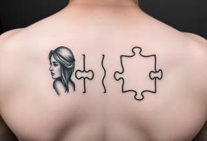Individual Puzzle pieces of a blended family of Emily Ray Garrison Ayden Abby Gray tattoo idea