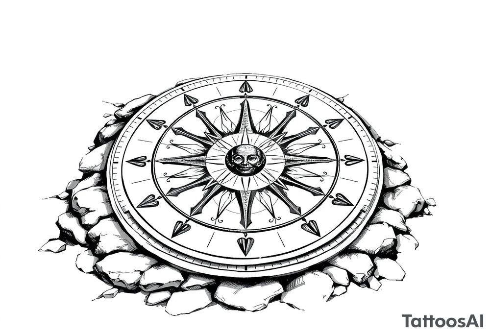 Sundial on the ground tattoo idea
