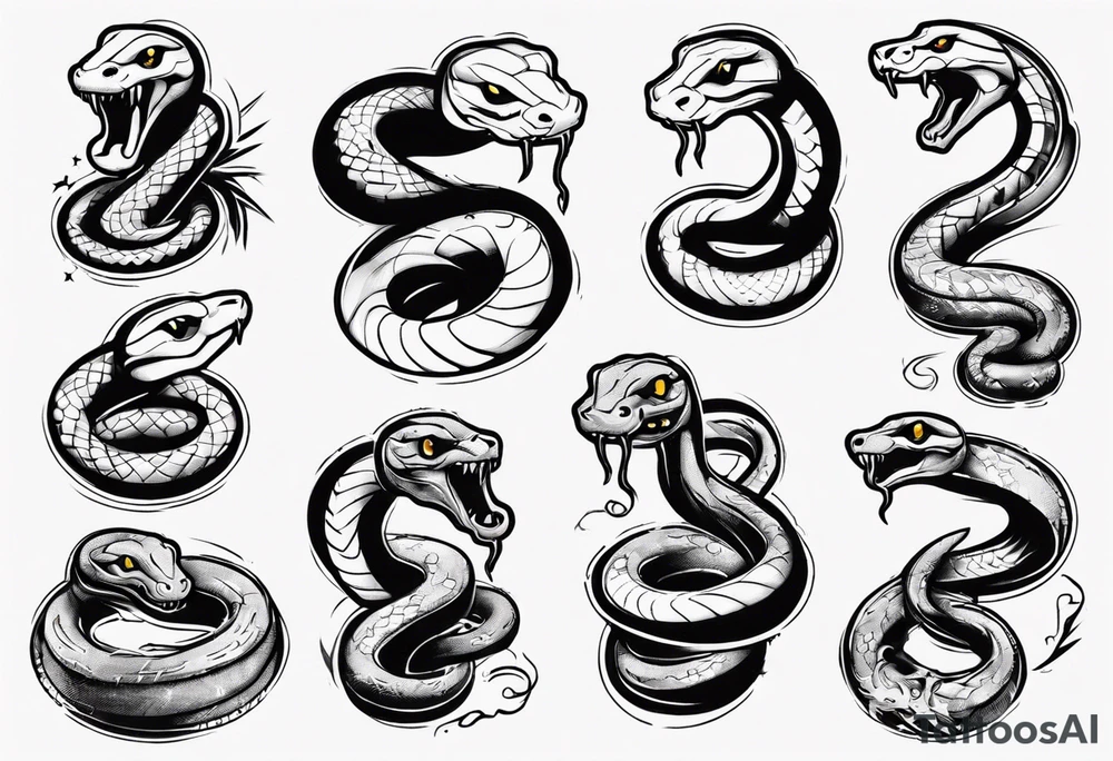 snake choking money tattoo idea