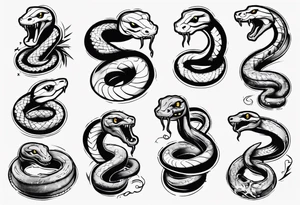snake choking money tattoo idea