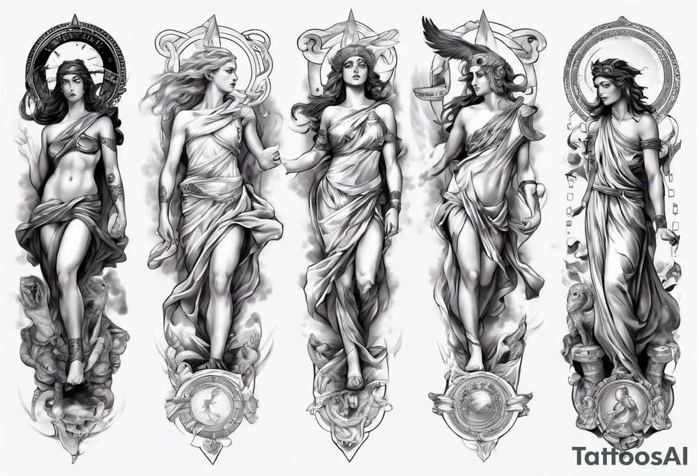GREEK MYTHOLOGY ARM SLEEVE tattoo idea