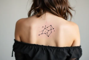 A minimalist Capricorn constellation in fine black lines, accented with tiny gold stars for a touch of elegance. tattoo idea