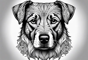 Dog with theee heads tattoo idea
