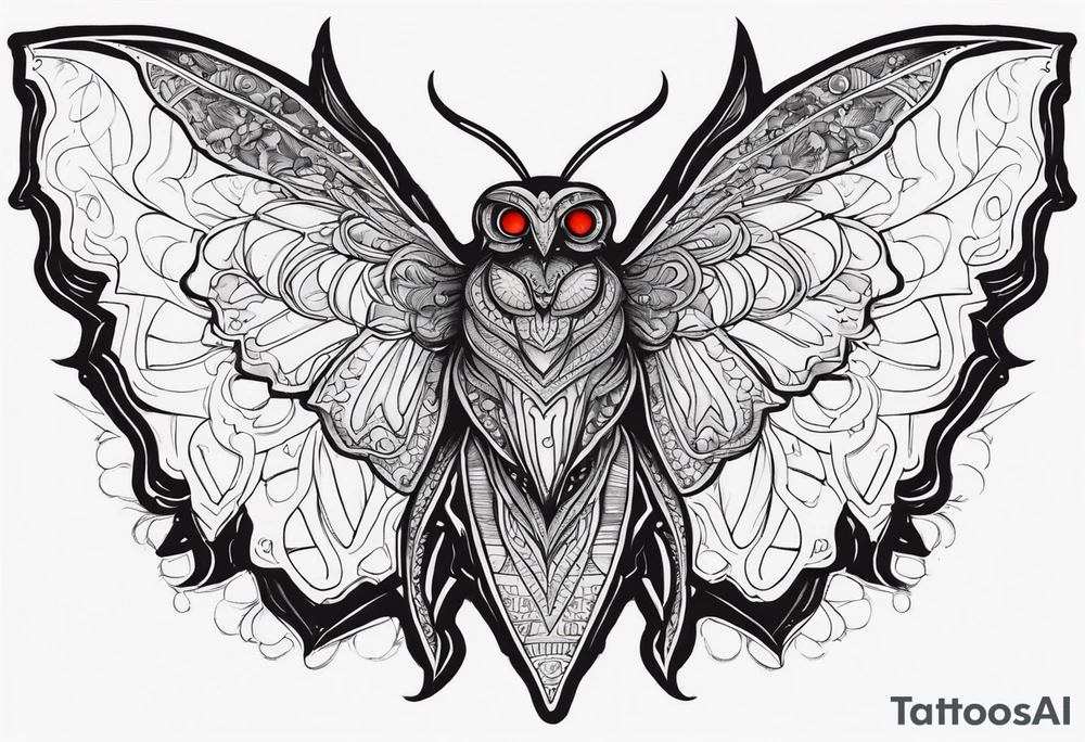 Mothman in action tattoo idea