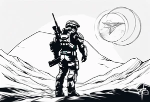 Halo 3 Marine reaching for the sky tattoo idea tattoo idea