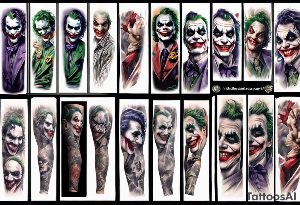 joker arm sleeve tattoo idea