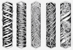 full arm tattoo for man with dna strands tattoo idea