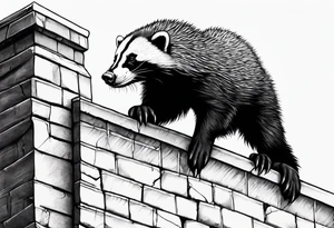 honey badger climbing over 
wall, claws tattoo idea