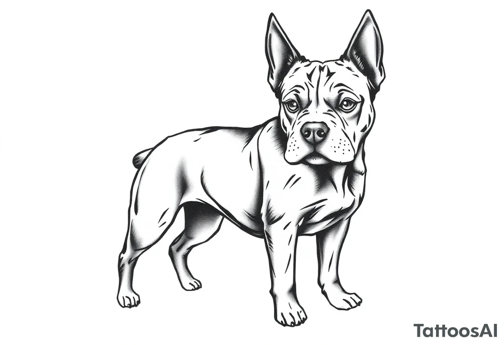 outline of a staffordshire dog tattoo idea