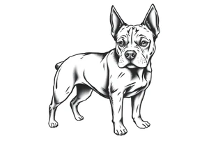 outline of a staffordshire dog tattoo idea